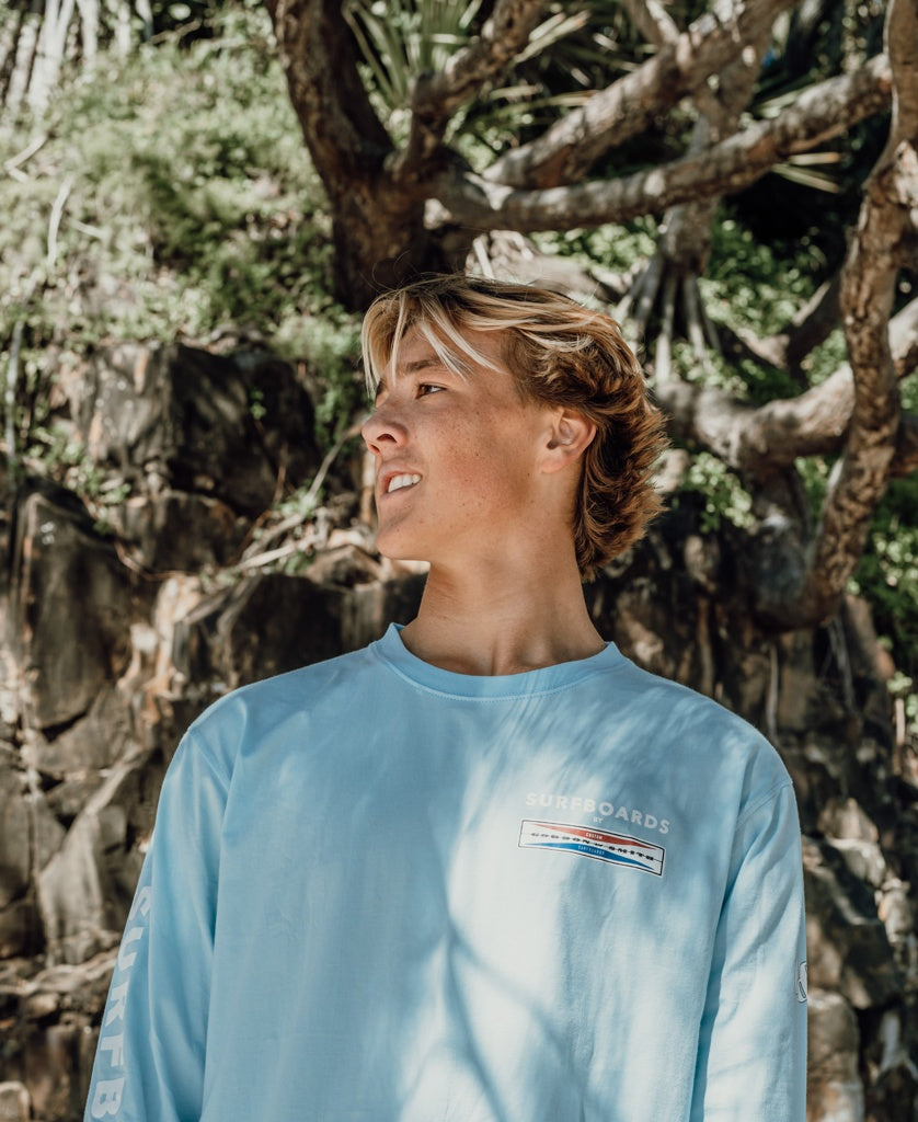 Gordon & Smith G&S Surfboards Comp LS Tee | Turquoise - T-Shirts