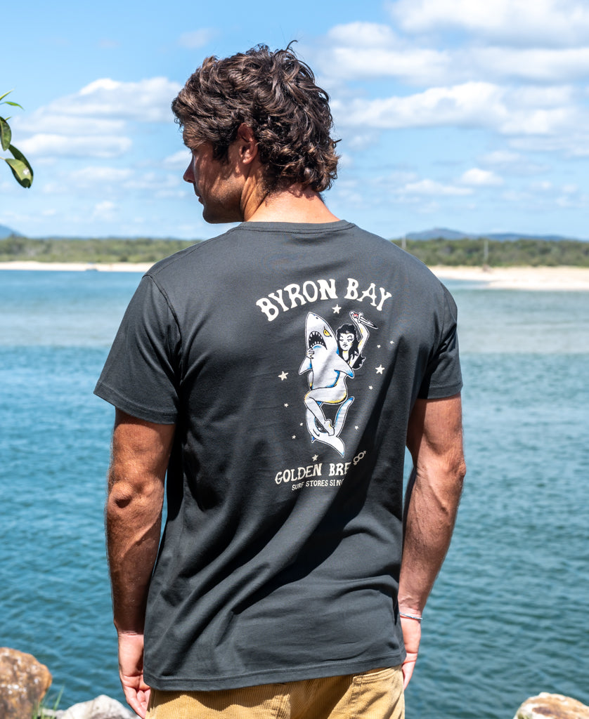 Golden Breed Byron Shark Girl Tee | Wash Black - T-Shirts