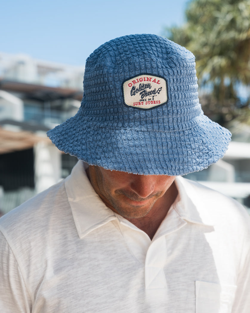 Golden Breed El Noggino Cord Bucket Hat | Blue Mist - Bucket Hats