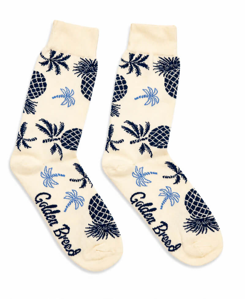 Golden Breed Pineapple Sock | Cream - Crew Socks