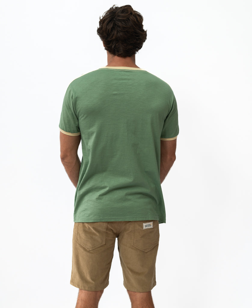 70's Ringer Tee | Leaf Green