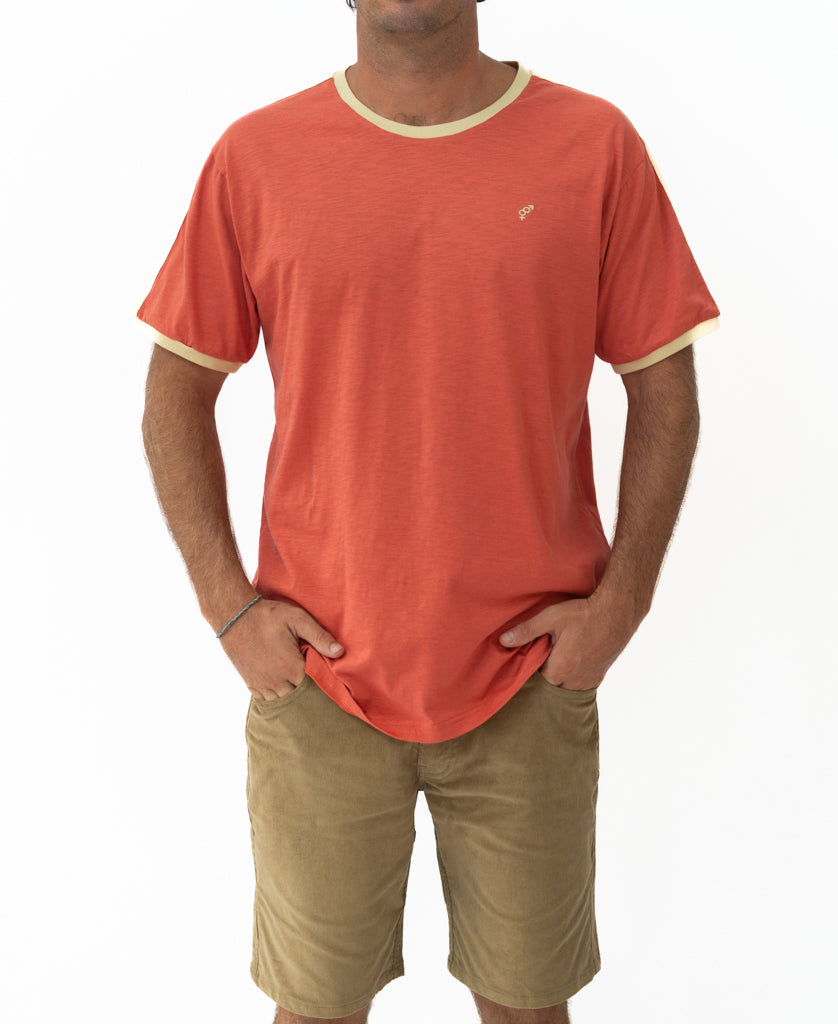Golden Breed 70's Ringer Tee | Wash Red - T-Shirts