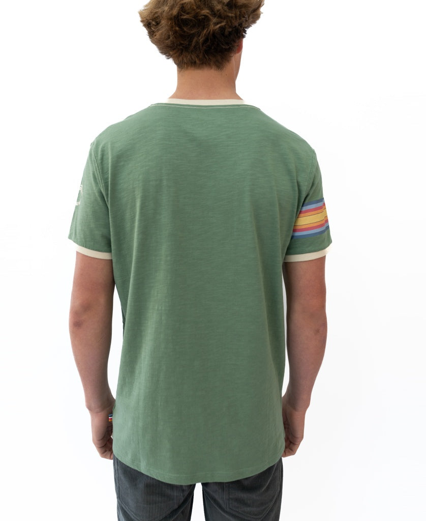 Birds Ringer Tee | Leaf Green