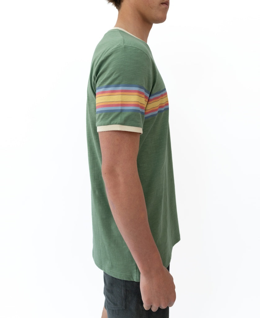 Birds Ringer Tee | Leaf Green
