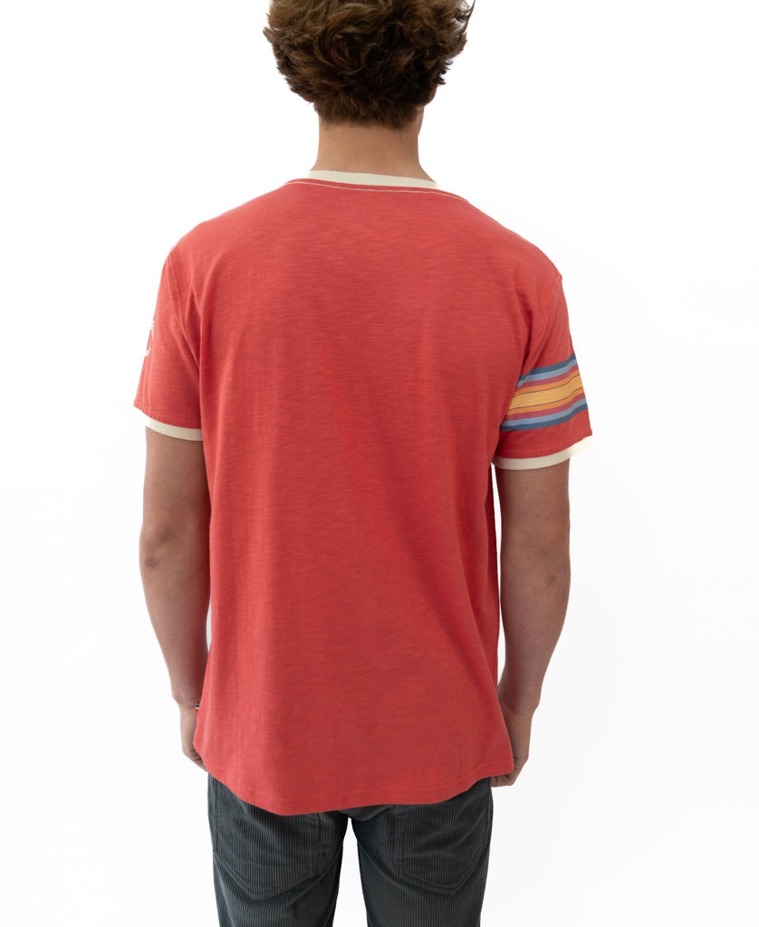 Birds Ringer Tee | Wash Red