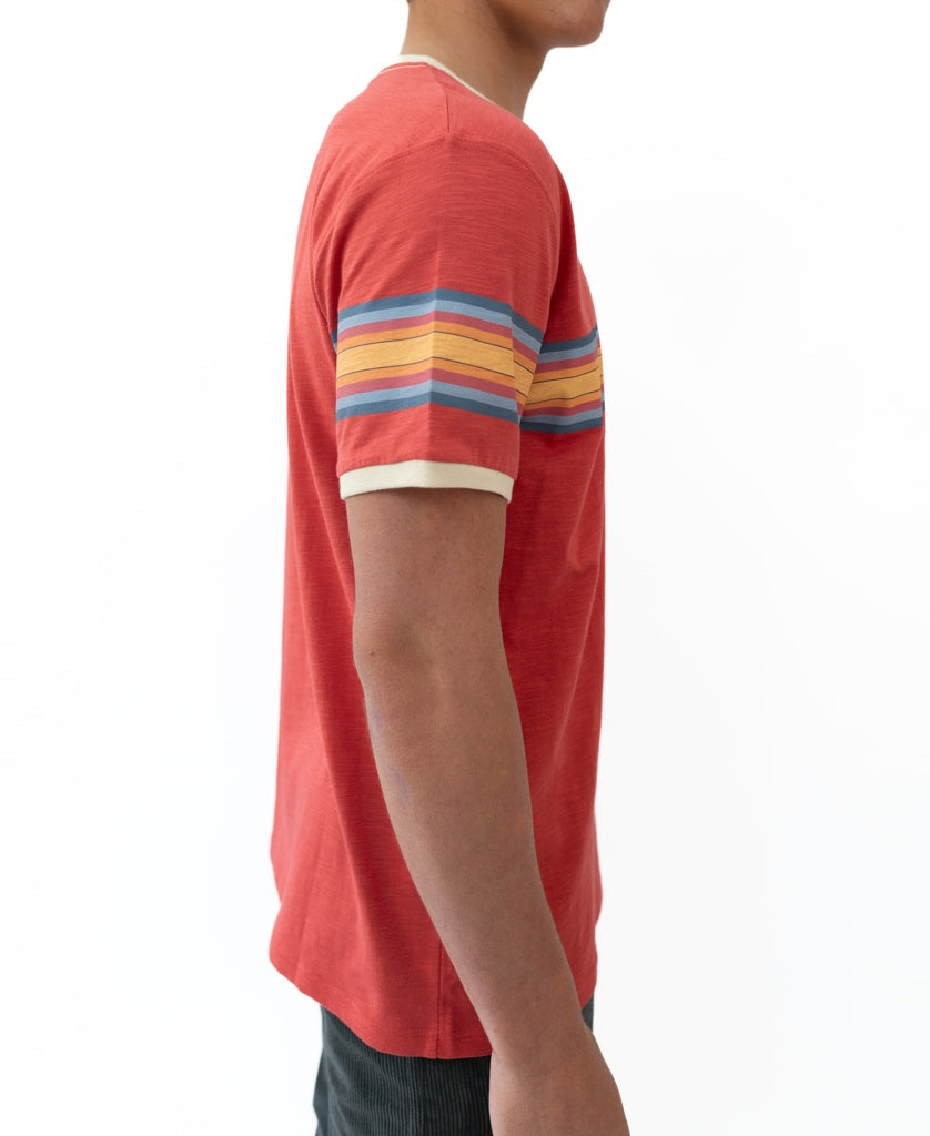 Birds Ringer Tee | Wash Red