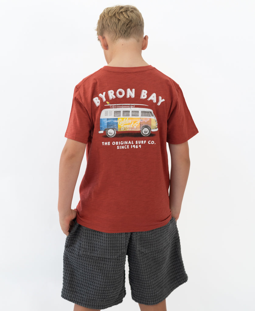 Byron Stoked Kombi Kids Tee | True Red