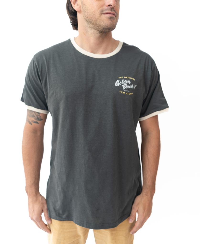 Break Ringer Tee | Wash Black-Golden Breed