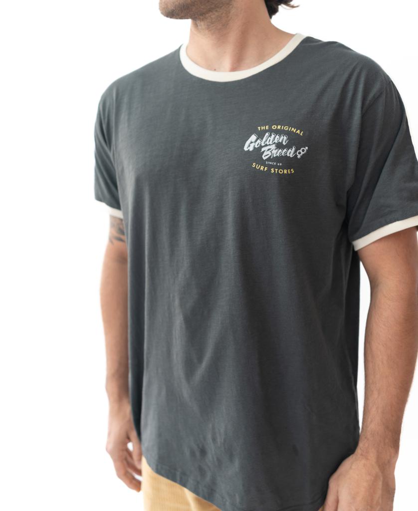 Break Ringer Tee | Wash Black-Golden Breed