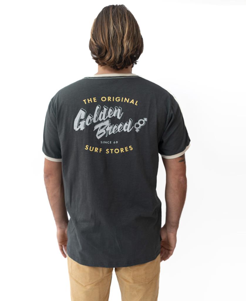 Break Ringer Tee | Wash Black-Golden Breed