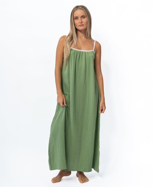 Camilla Maxi | Moss / White