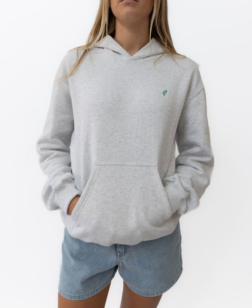 Chessie Hoodie | White Misty/Surf Green