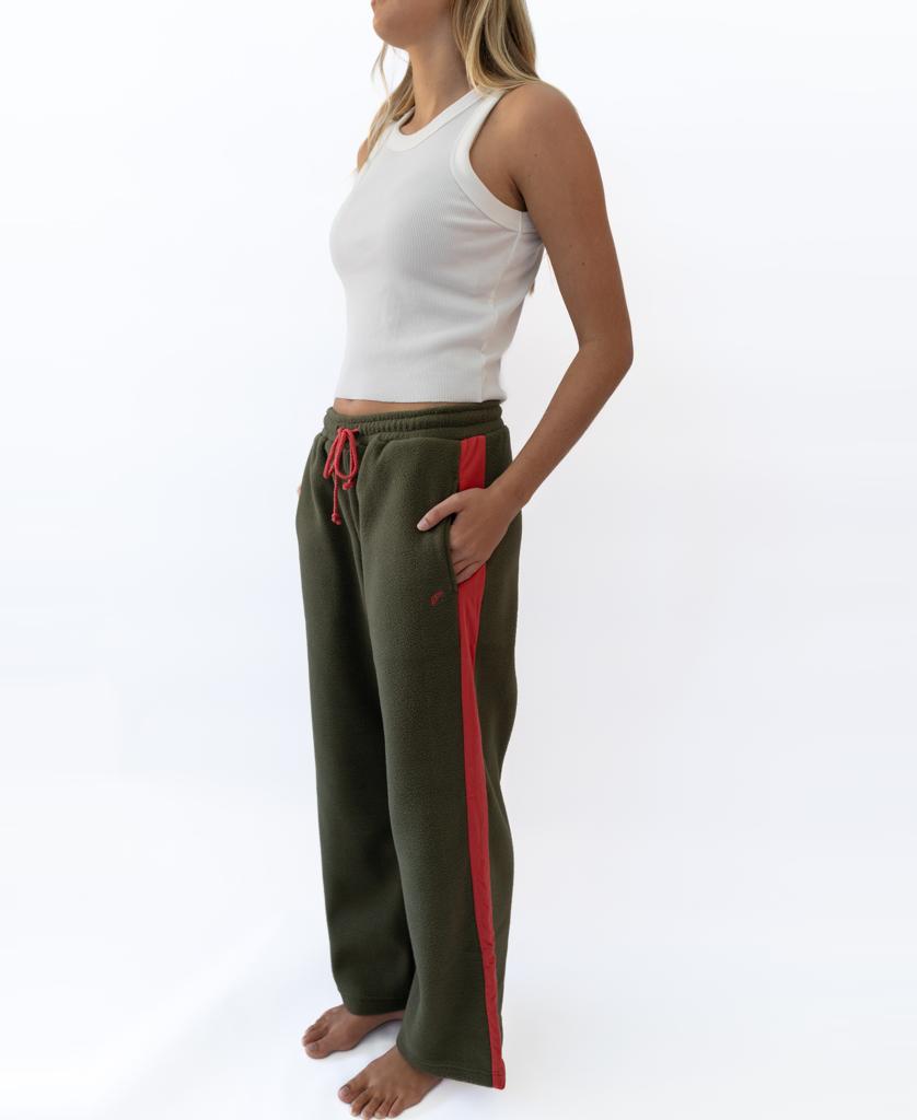 Connie Pant | Dk Khaki/Red