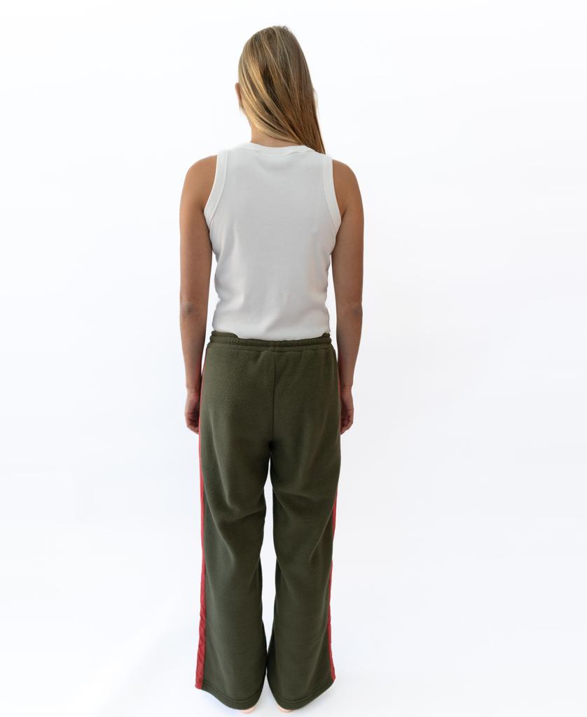 Connie Pant | Dk Khaki/Red