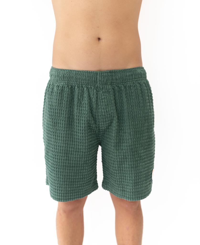 A person models the Golden Breed El Shorto Walkshort in Ivy Green, shown from the waist to above the knees against a plain white background.
