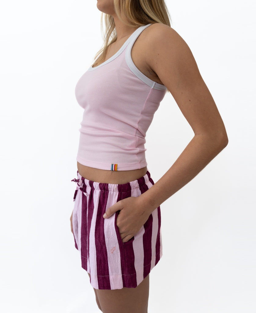 Flick Ringer Tank | Baby Pink