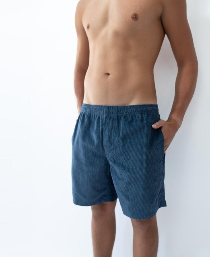 Floyd Cord Elastic Walkshort | Vintage Navy-Golden Breed