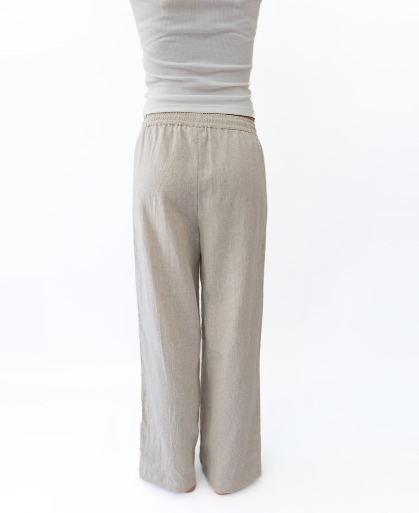 Gigi Retro Linen Pant | Natural