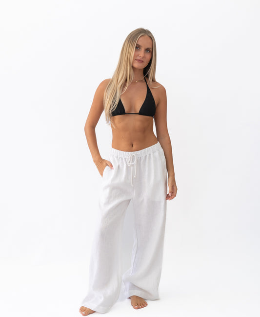 Gigi Linen Pant | White