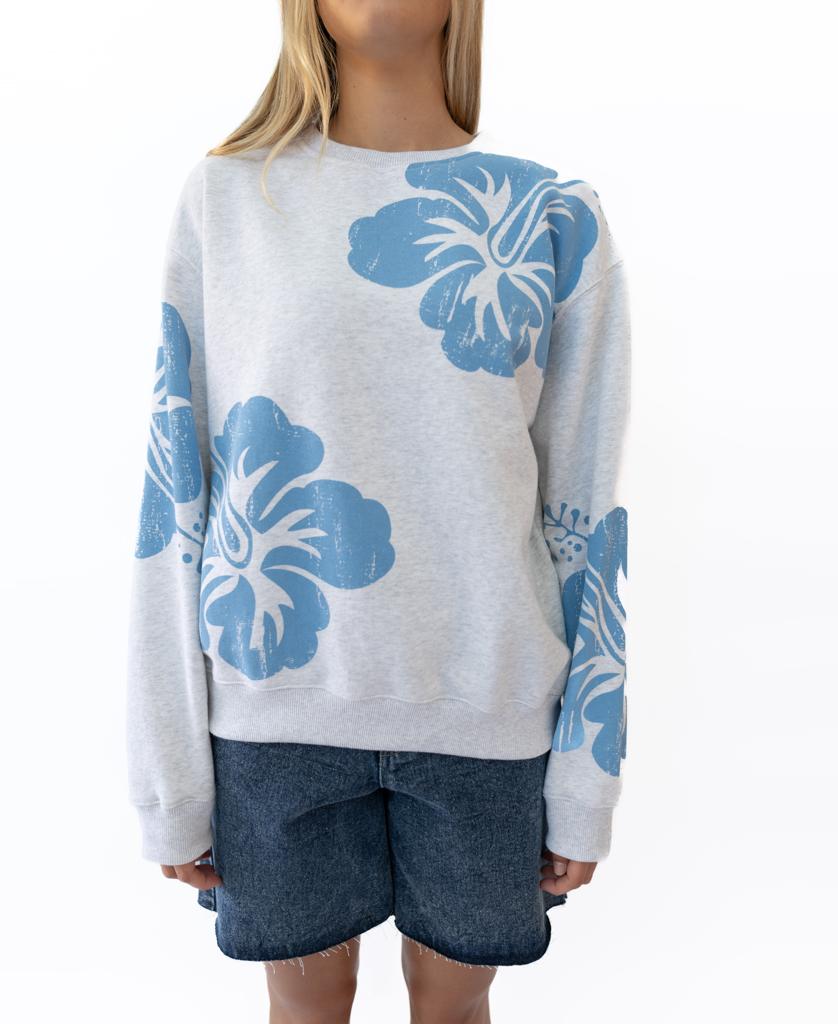 Hibiscus Sweat | White Misty/Azure