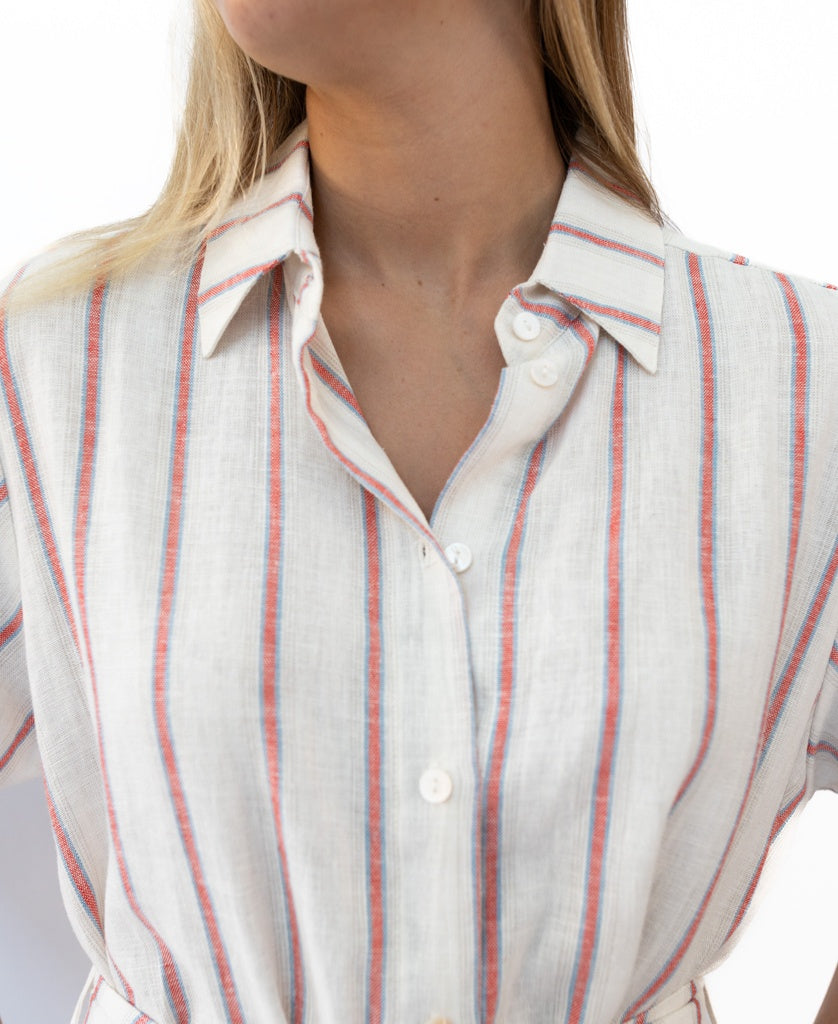 Lizzie Dress | Red / Off White Stripe