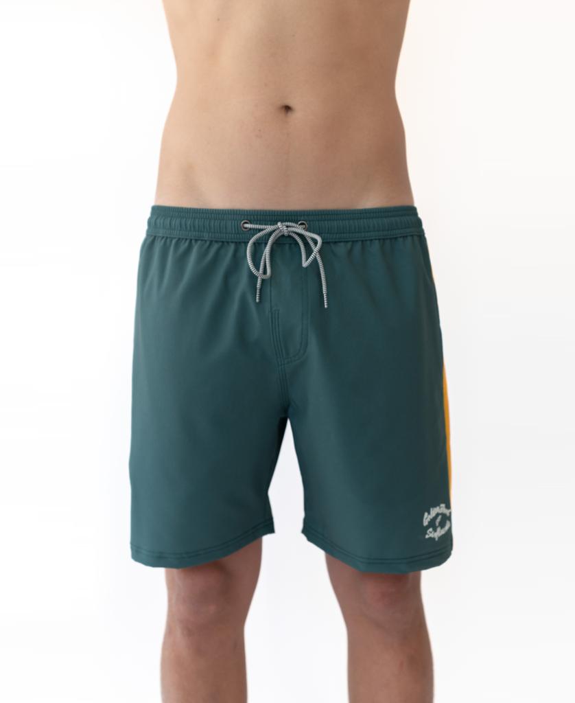 Long Island Elastic Waist Boardie | Ivy Green-Golden Breed