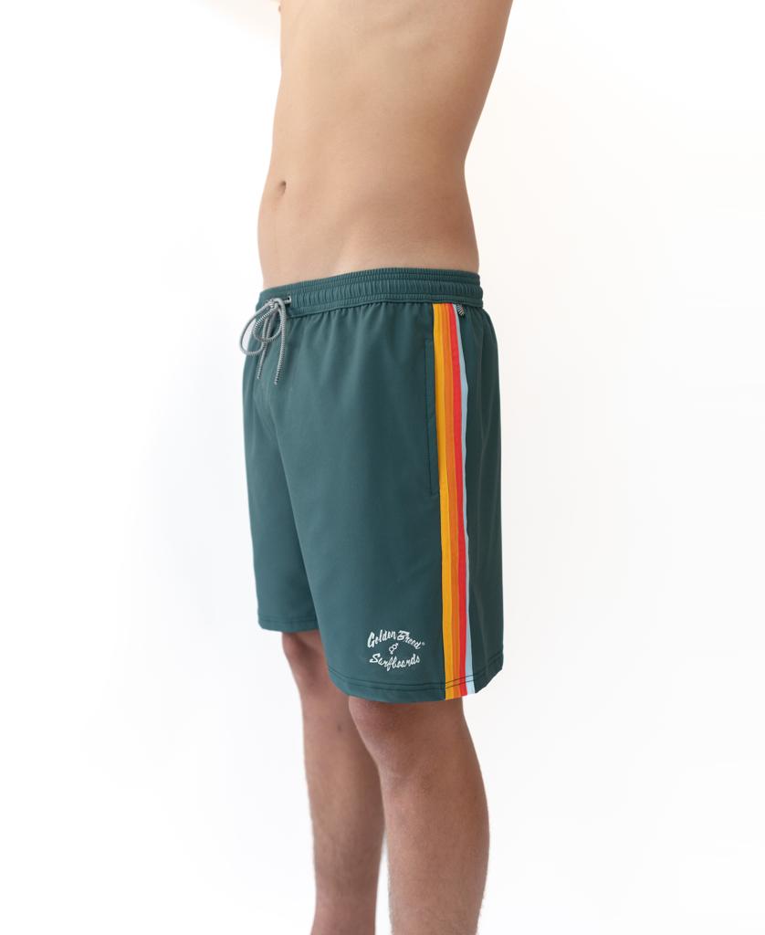 Long Island Elastic Waist Boardie | Ivy Green-Golden Breed
