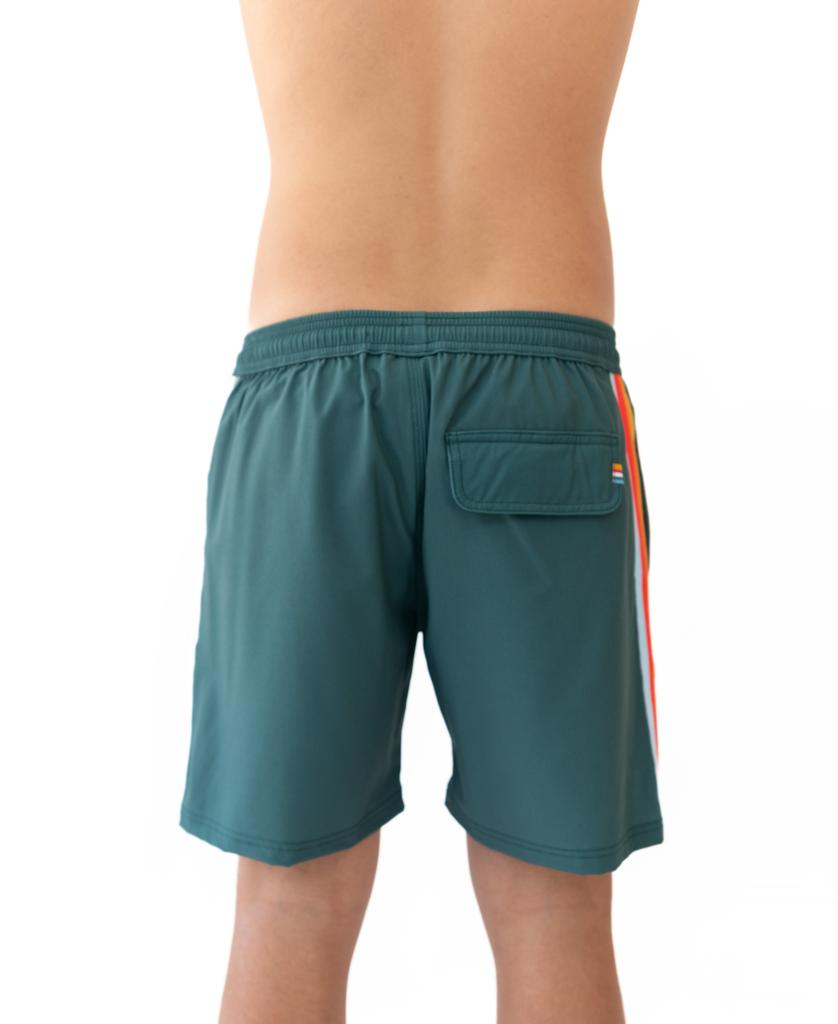 Long Island Elastic Waist Boardie | Ivy Green-Golden Breed