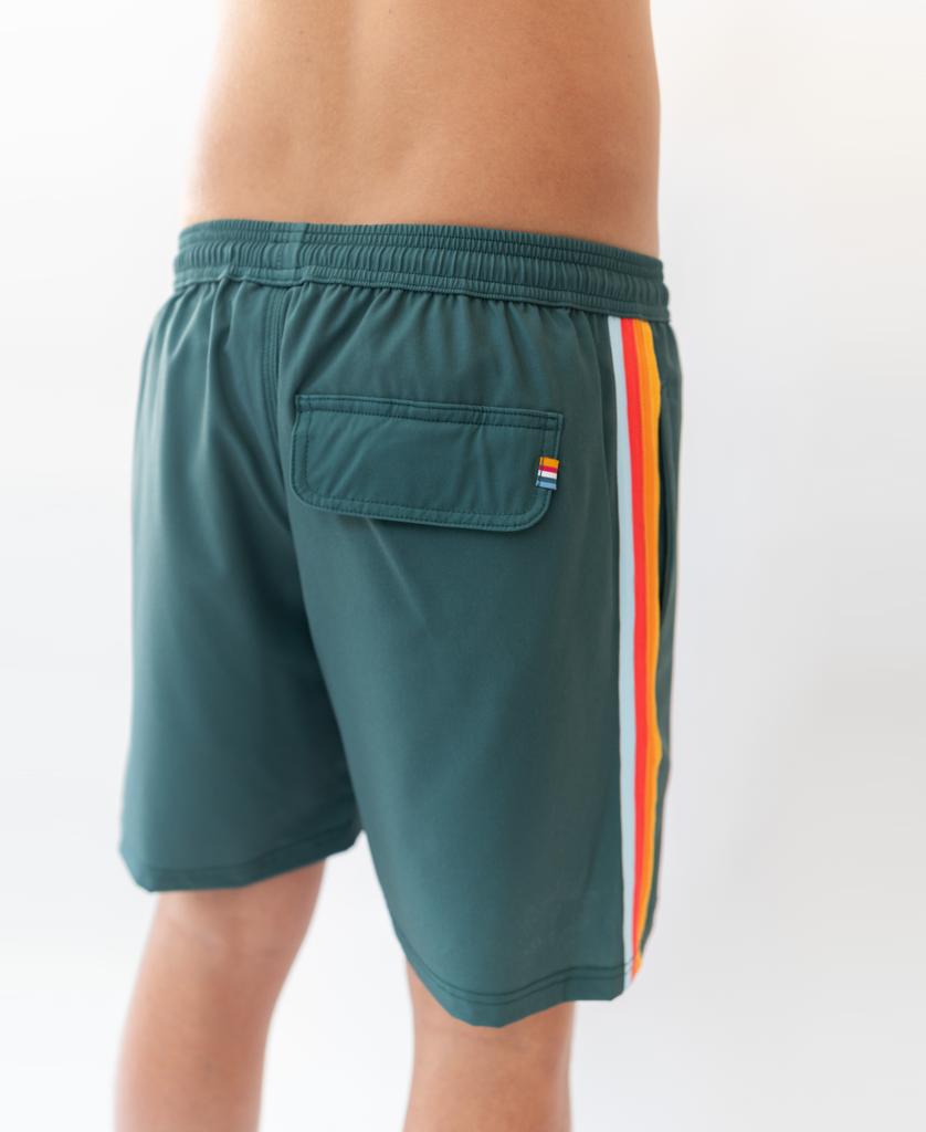 Long Island Elastic Waist Boardie | Ivy Green-Golden Breed