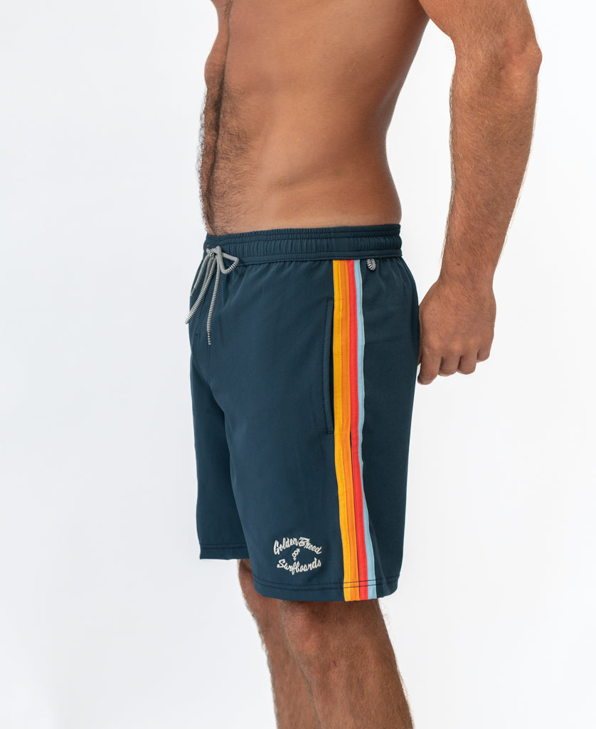 Golden Breed Long Island Elastic Boardie | Vintage Navy - Boardshorts