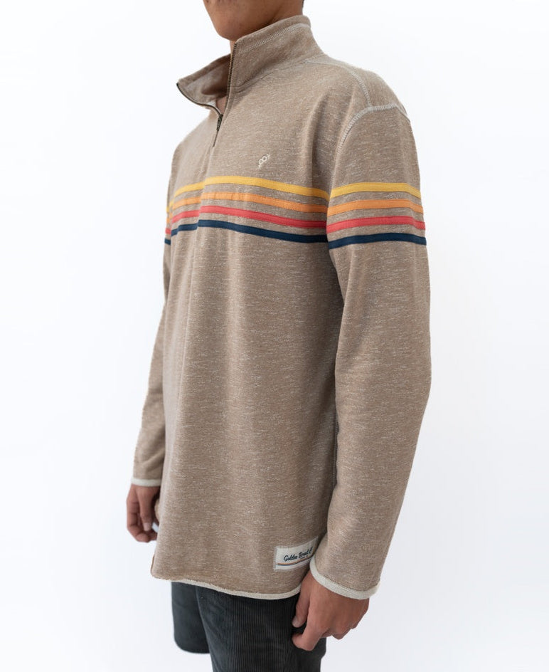 Golden Breed Long Island 1/4 Zip Rag Top | Coffee Marle - Sweatshirts
