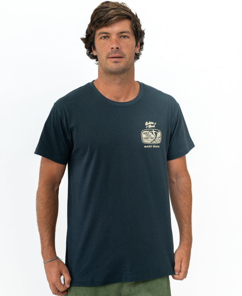Golden Breed Manly Ampol Tee | Navy - T-Shirts
