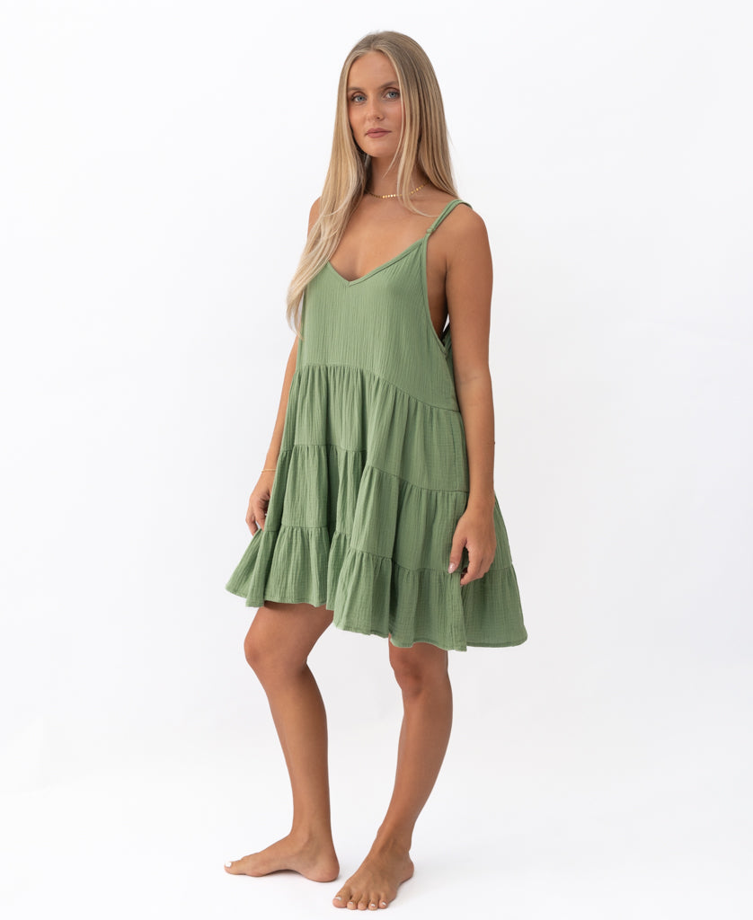 Golden Breed Nina Baby-doll Dress | Moss - Dresses