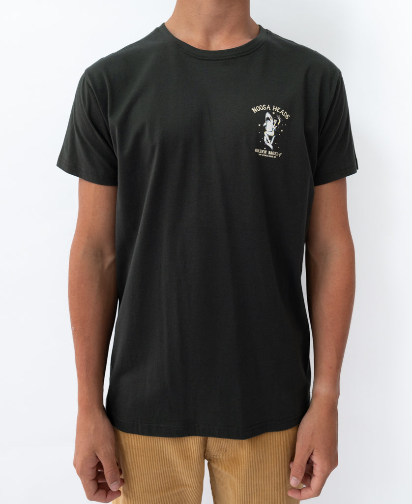 Golden Breed Noosa Shark Girl Tee | Wash Black - T-Shirts