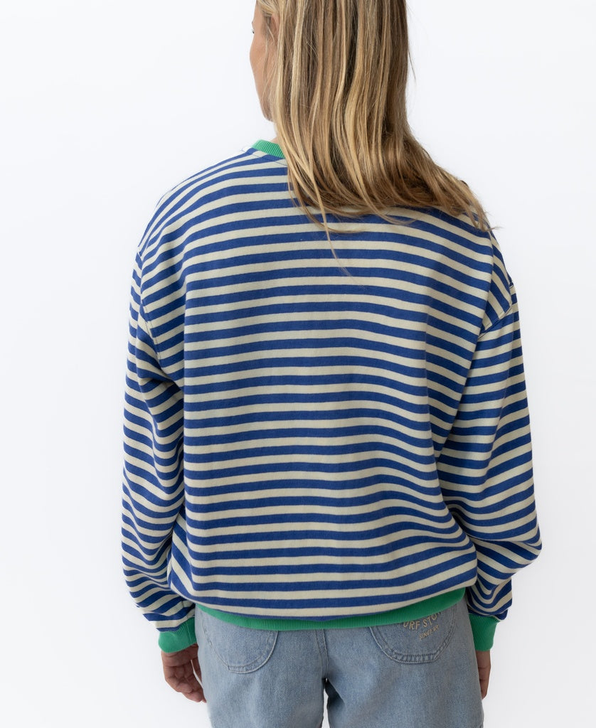 Ralph Stripe Ringer Crew | Cobalt/OW