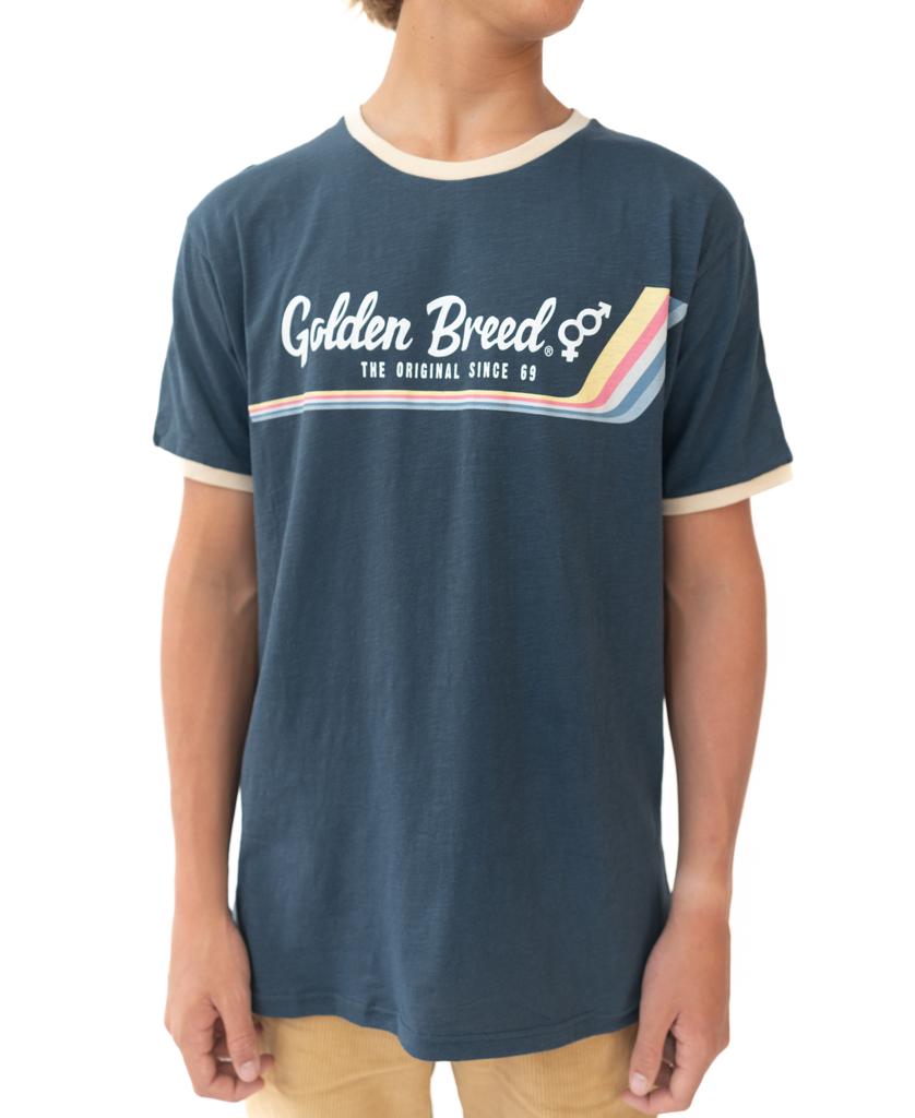 Retro Ringer Tee | Navy-Golden Breed