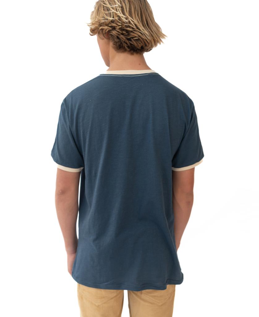 Retro Ringer Tee | Navy-Golden Breed