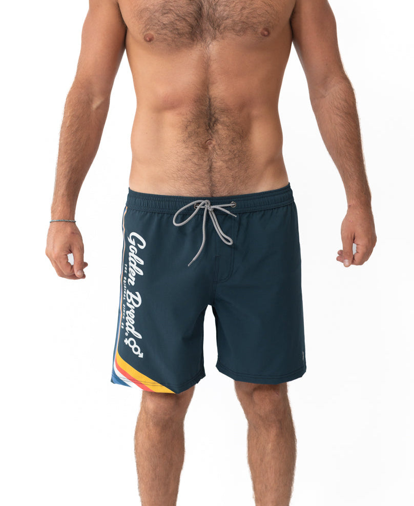 Retro Surf Elastic Waist Boardshort | Vintage Navy
