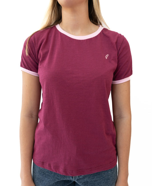 Retro Ringer Tee | Plum