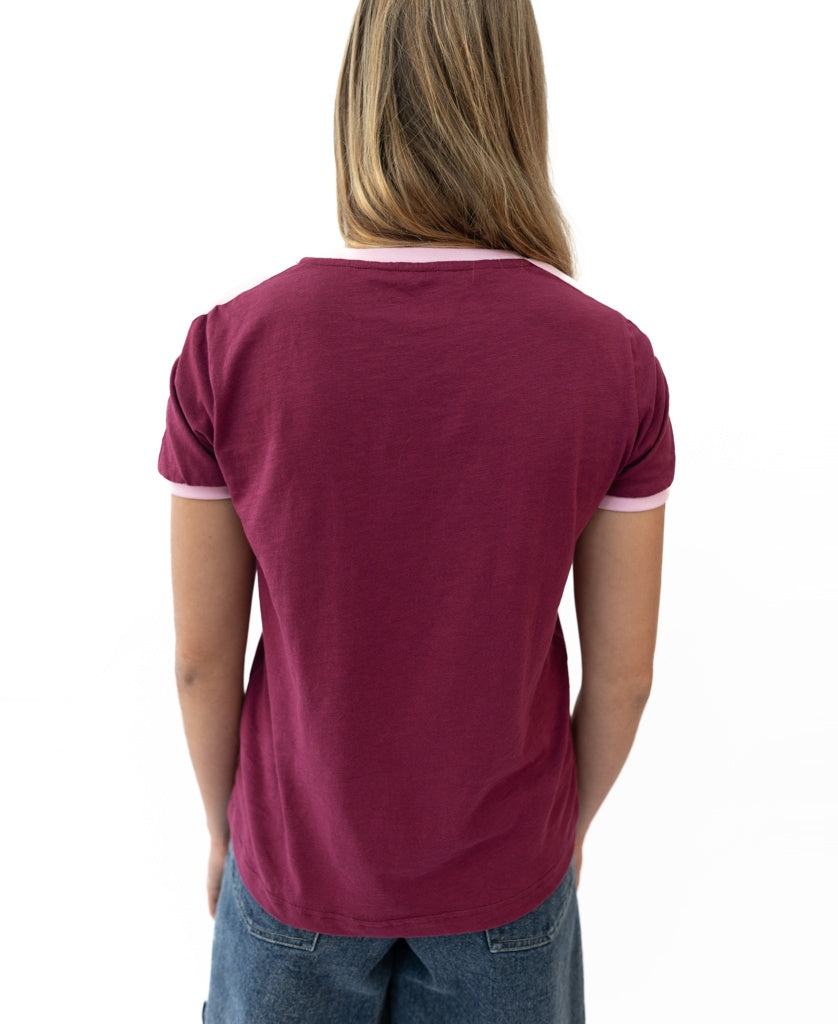 Retro Ringer Tee | Plum