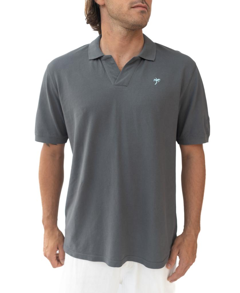 Rover Pique Polo | Wash Black-Golden Breed