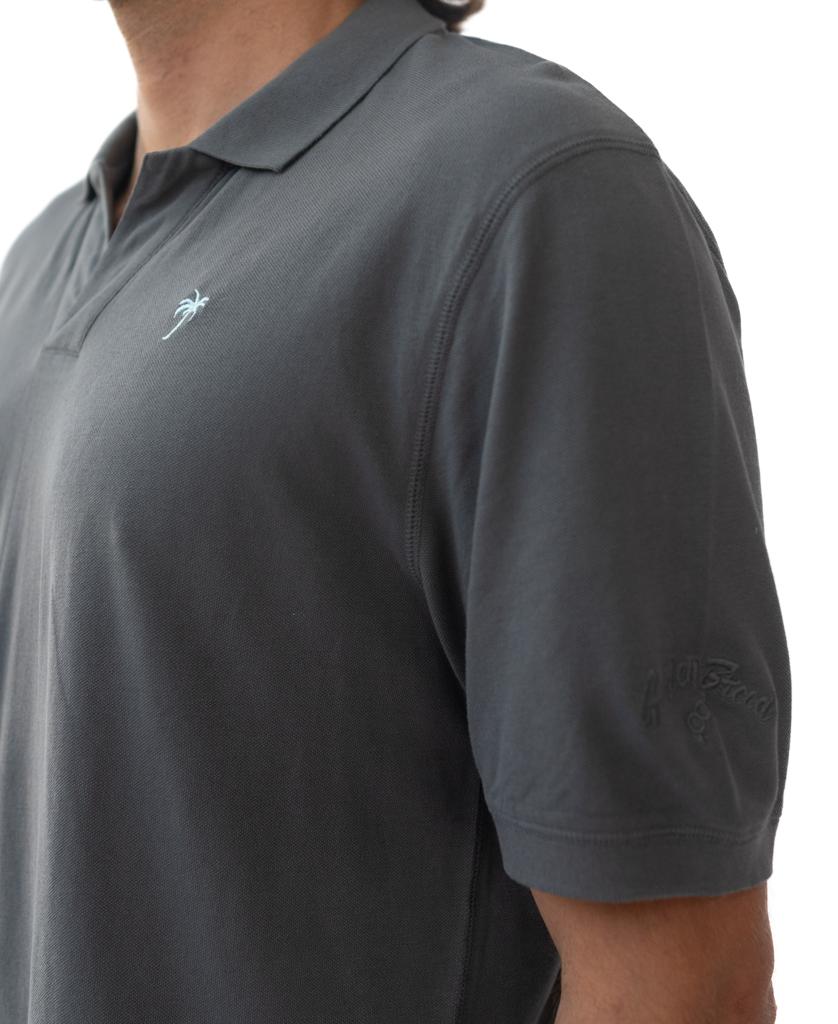 Rover Pique Polo | Wash Black-Golden Breed