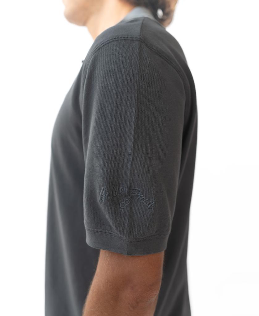 Rover Pique Polo | Wash Black-Golden Breed