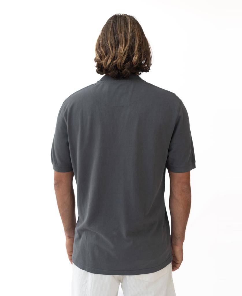 Rover Pique Polo | Wash Black-Golden Breed