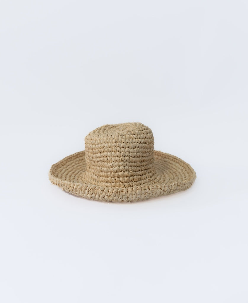 LB Raffia Hat with Brim | Off White