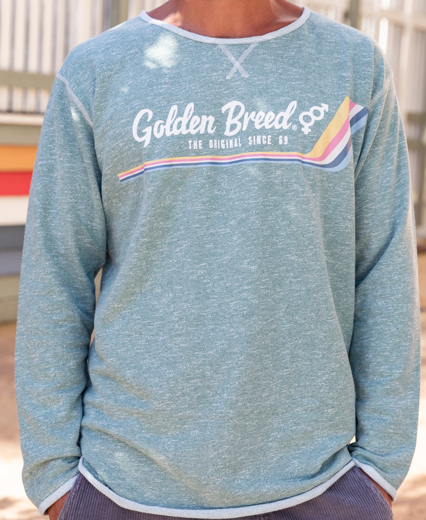 Golden Breed Retro Rag Top | Surf Green Marle - Sweatshirts