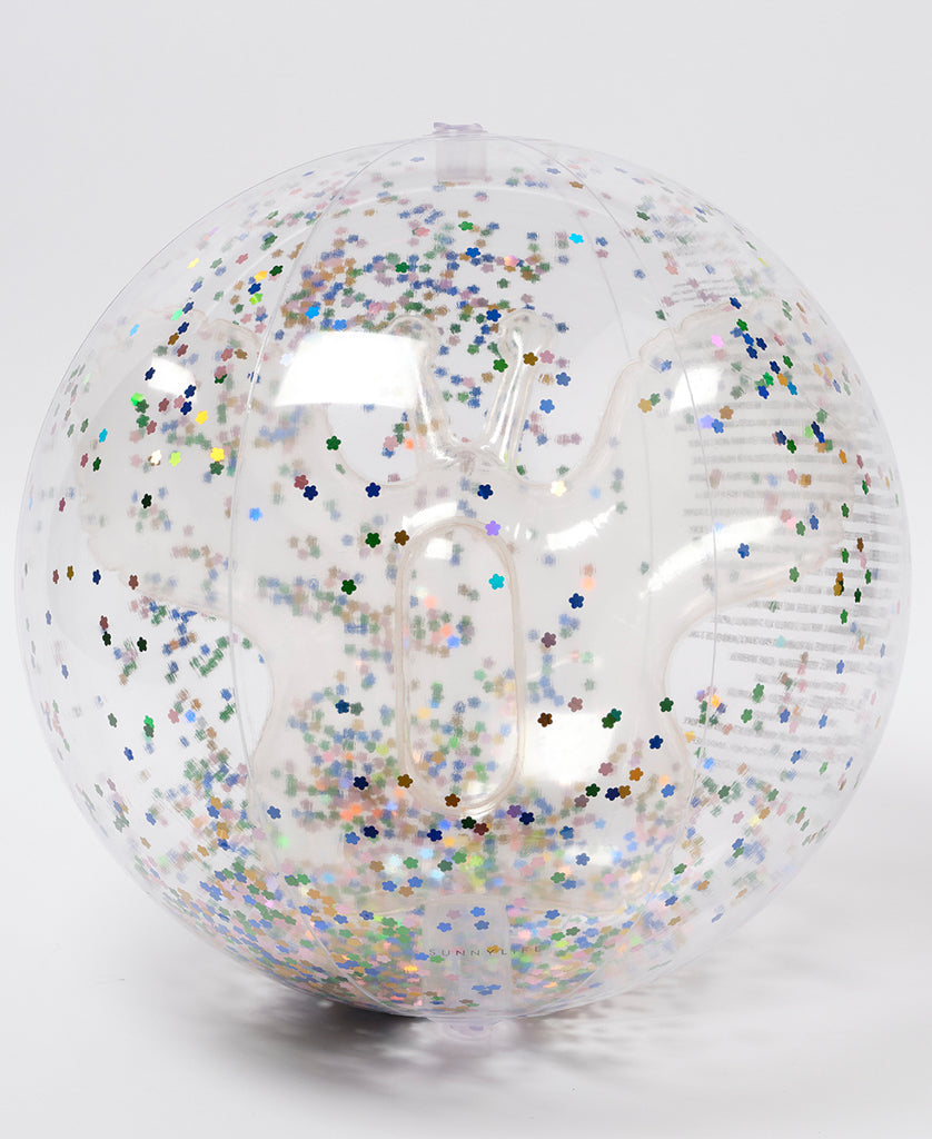 Sunny Life 3D Inflatable Beach Ball | Cotton Candy Glitter - Beach Balls