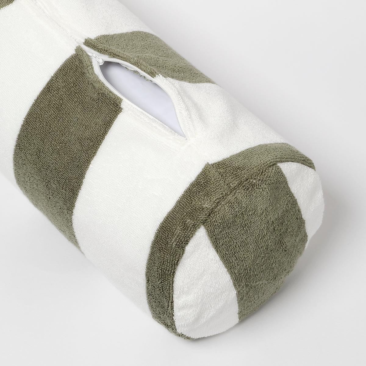 Inflatable Beach Pillow | The Vacay Olive Stripe
