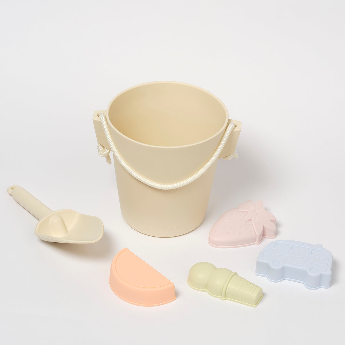Sunny Life Silicone Bucket & Spade Set | Apple Sorbet Multi - Beach Buckets