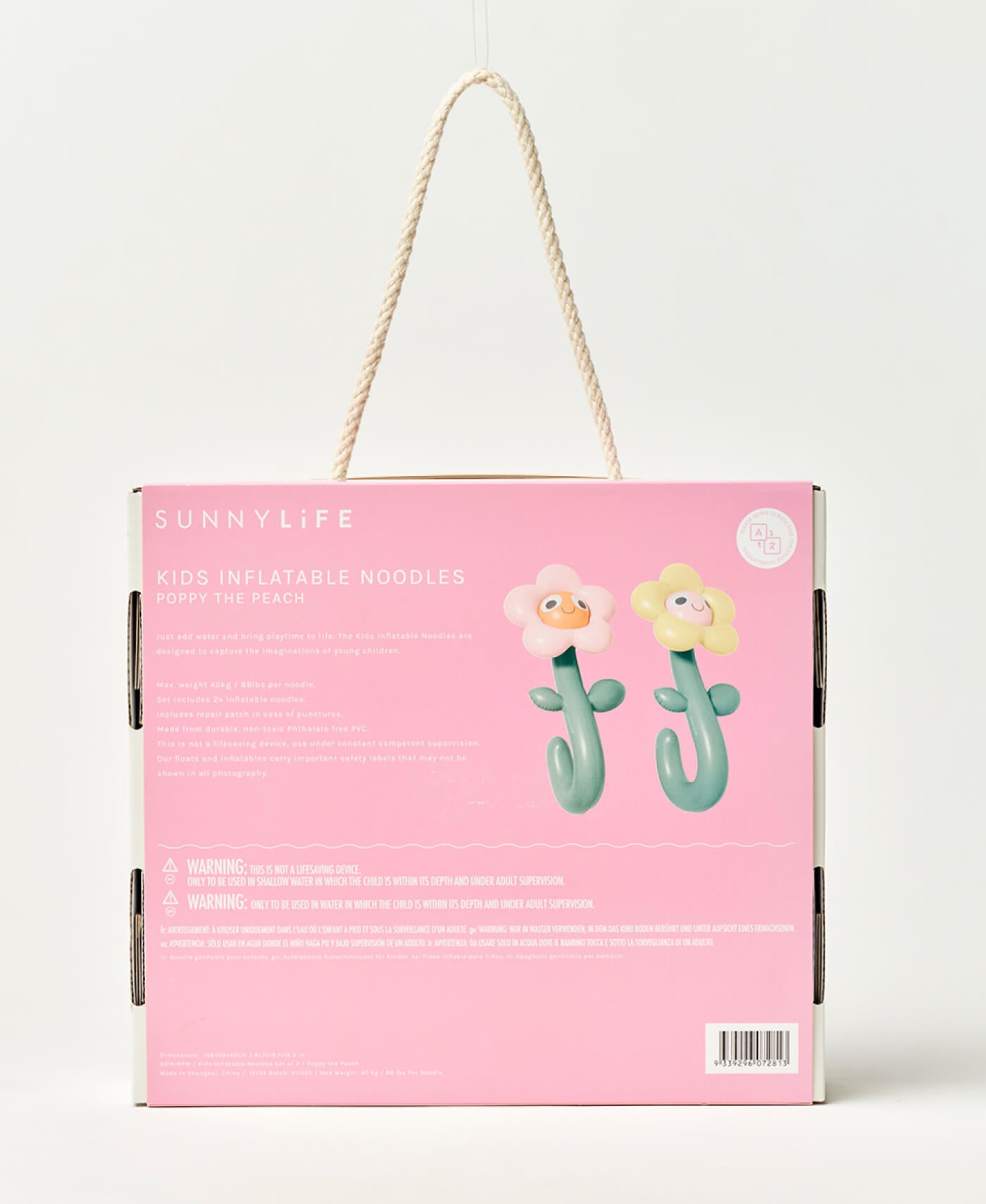 Sunny Life Kids Inflatable Noodle Poppy the Peach Multi Set of 2 - Pool Noodles